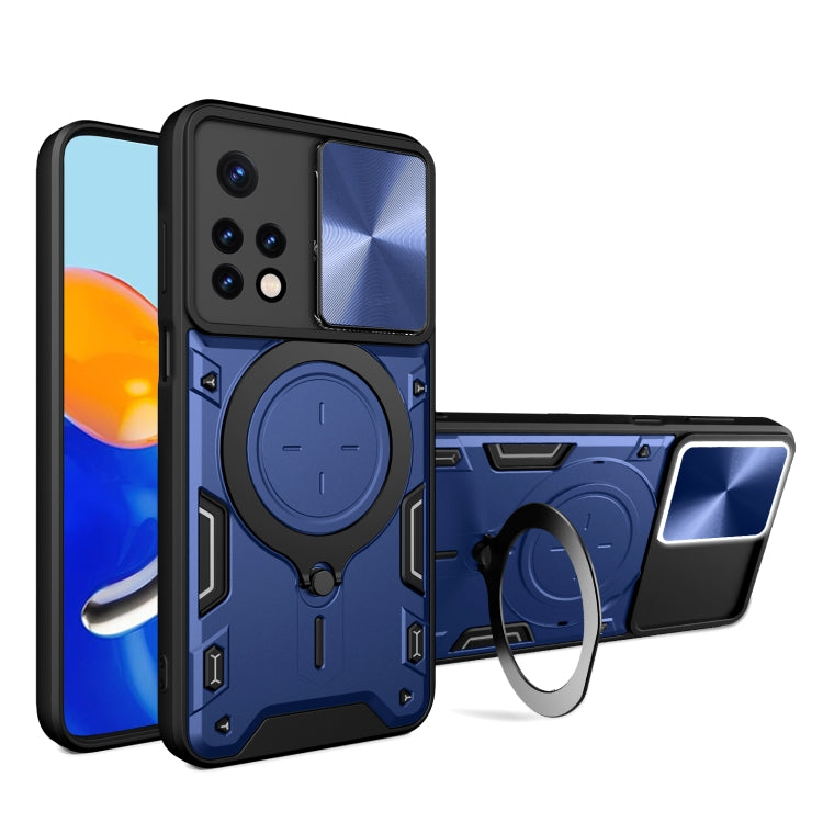 CD Texture Sliding Camshield Magnetic Holder Phone Case