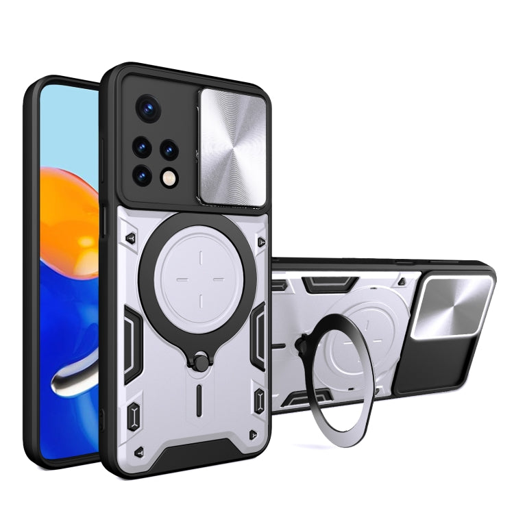 CD Texture Sliding Camshield Magnetic Holder Phone Case