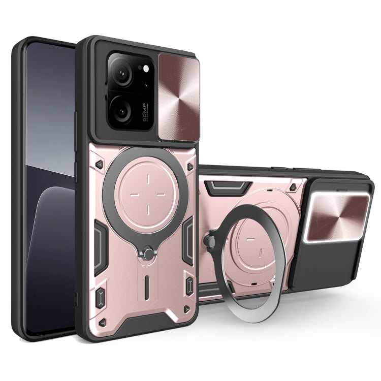 CD Texture Sliding Camshield Magnetic Holder Phone Case