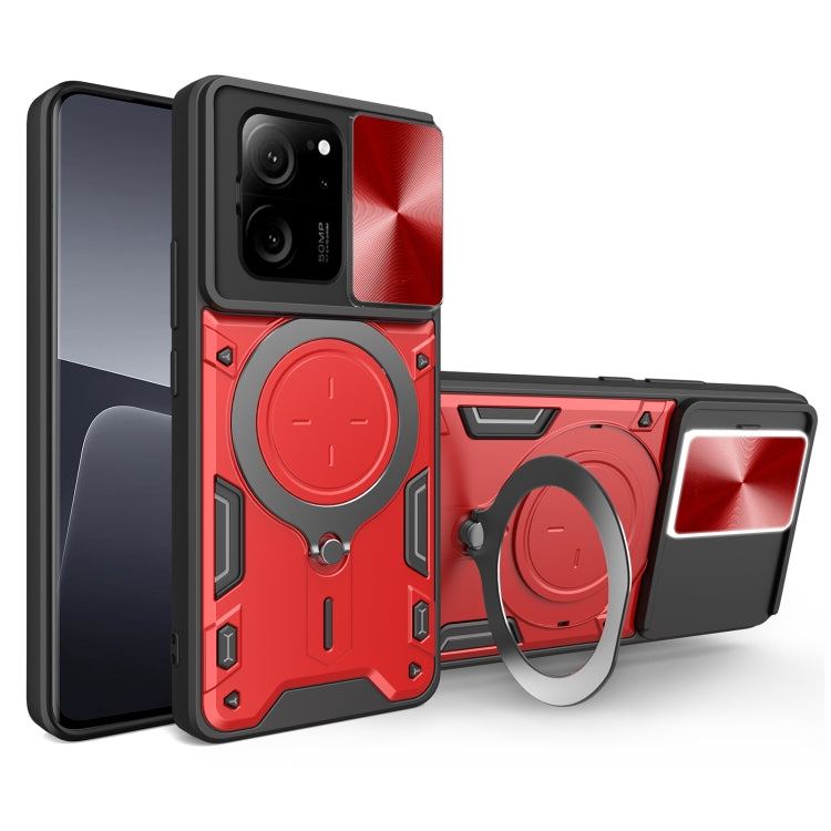 CD Texture Sliding Camshield Magnetic Holder Phone Case