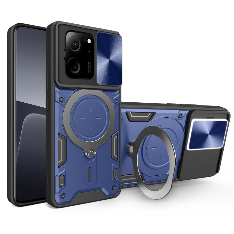 CD Texture Sliding Camshield Magnetic Holder Phone Case