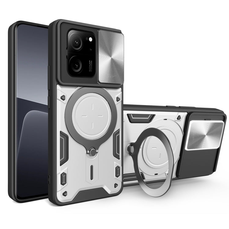 CD Texture Sliding Camshield Magnetic Holder Phone Case