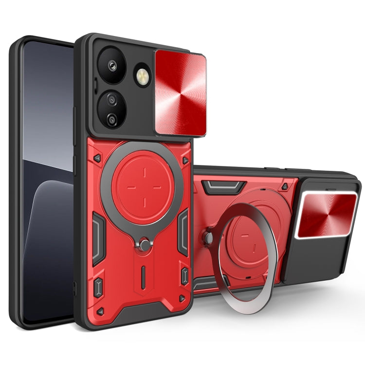 CD Texture Sliding Camshield Magnetic Holder Phone Case
