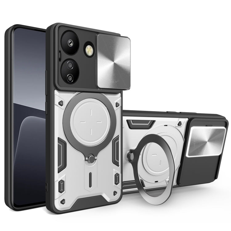 CD Texture Sliding Camshield Magnetic Holder Phone Case