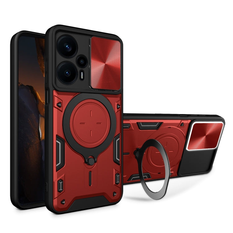CD Texture Sliding Camshield Magnetic Holder Phone Case