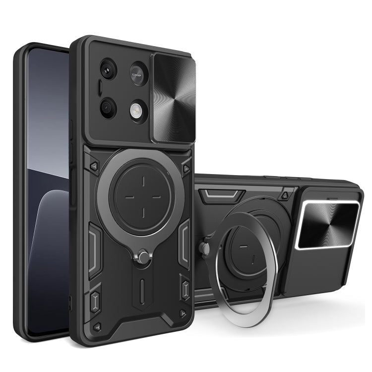 CD Texture Sliding Camshield Magnetic Holder Phone Case