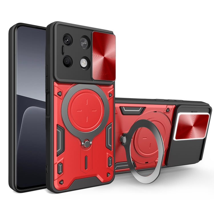 CD Texture Sliding Camshield Magnetic Holder Phone Case