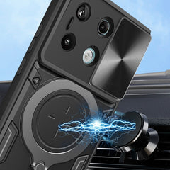 CD Texture Sliding Camshield Magnetic Holder Phone Case