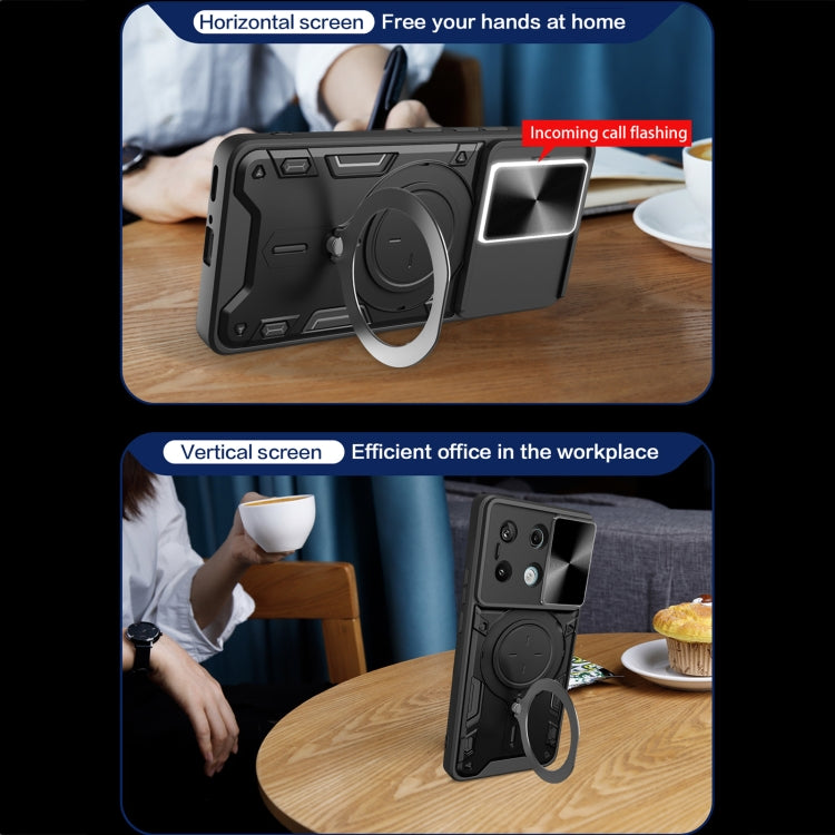 CD Texture Sliding Camshield Magnetic Holder Phone Case