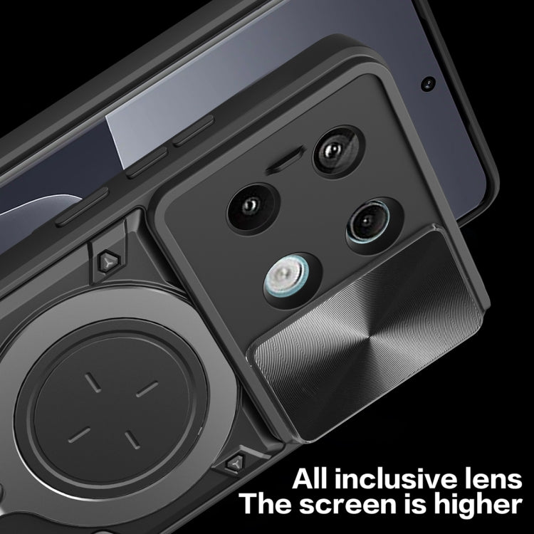 CD Texture Sliding Camshield Magnetic Holder Phone Case