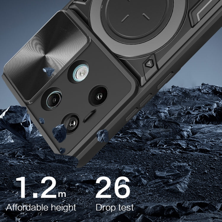 CD Texture Sliding Camshield Magnetic Holder Phone Case