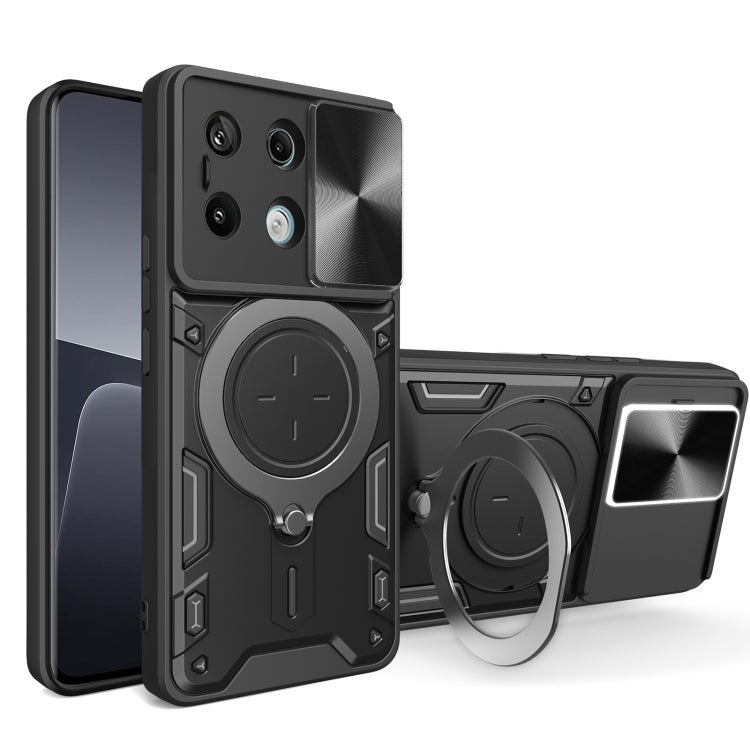 CD Texture Sliding Camshield Magnetic Holder Phone Case