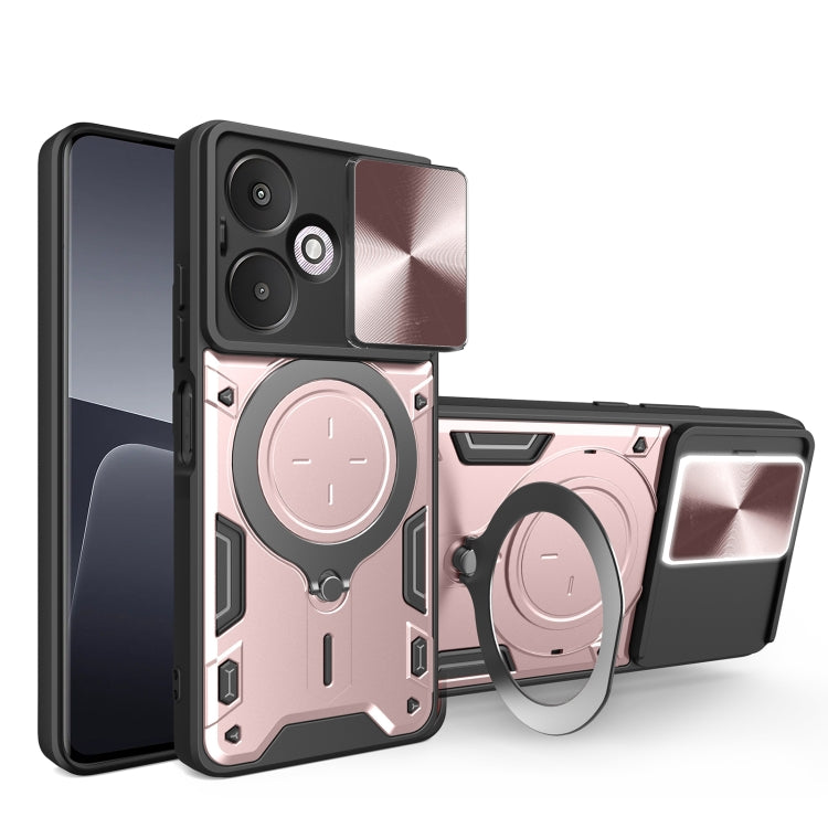 CD Texture Sliding Camshield Magnetic Holder Phone Case