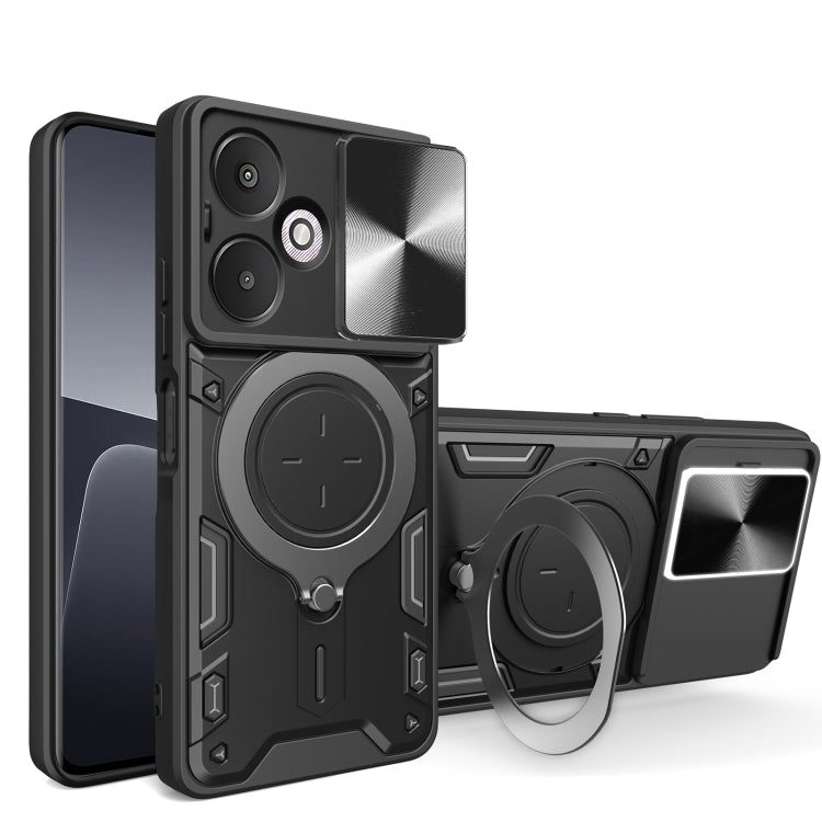 CD Texture Sliding Camshield Magnetic Holder Phone Case
