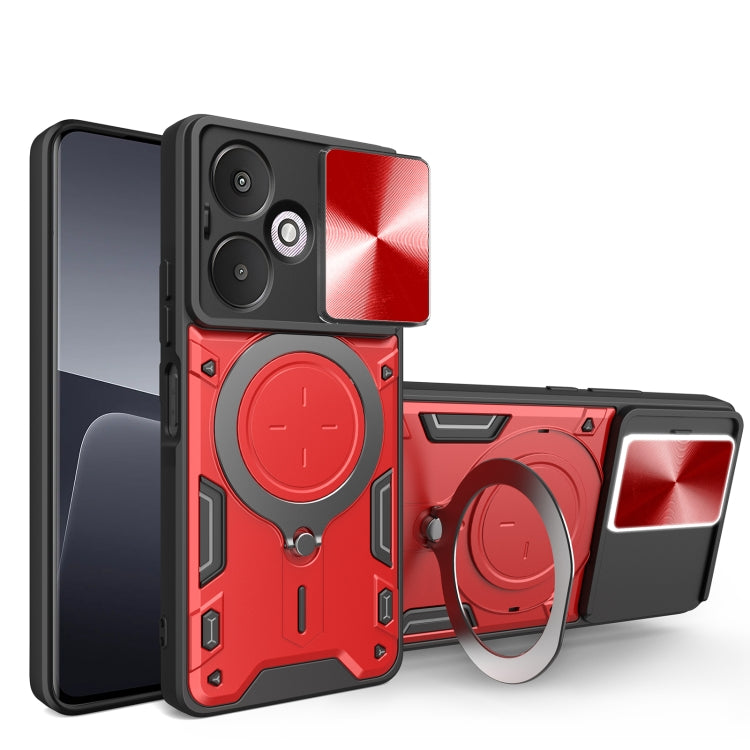 CD Texture Sliding Camshield Magnetic Holder Phone Case