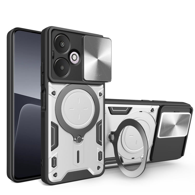 CD Texture Sliding Camshield Magnetic Holder Phone Case