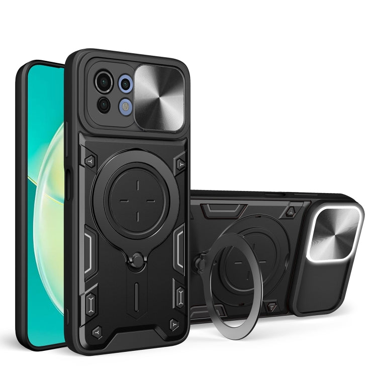 CD Texture Sliding Camshield Magnetic Holder Phone Case