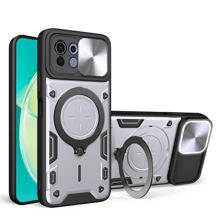 CD Texture Sliding Camshield Magnetic Holder Phone Case