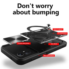 CD Texture Sliding Camshield Magnetic Holder Phone Case
