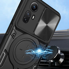 CD Texture Sliding Camshield Magnetic Holder Phone Case