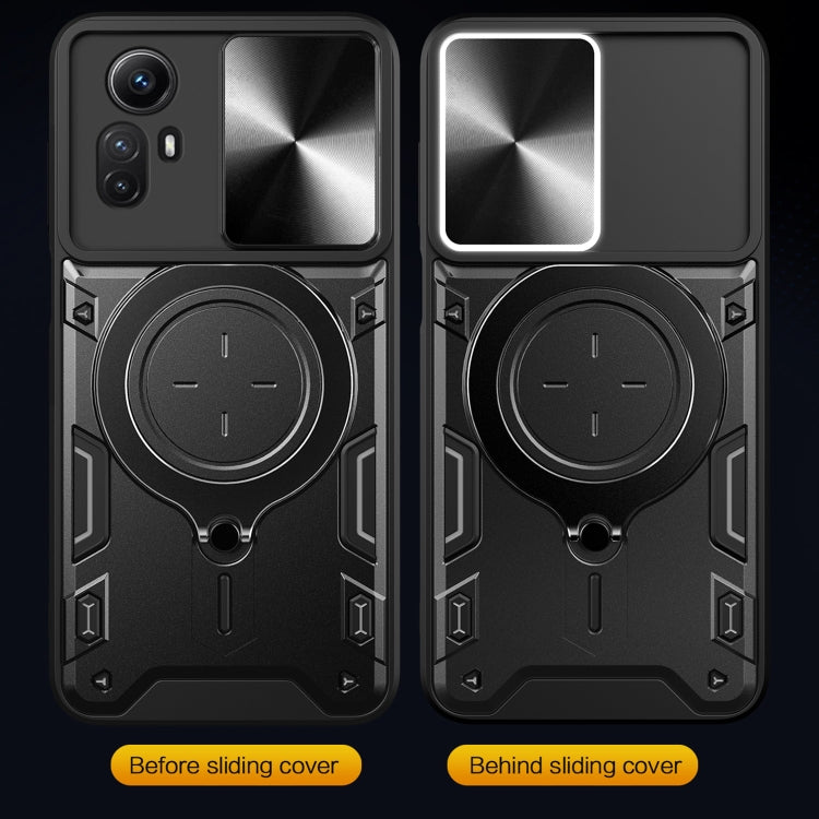 CD Texture Sliding Camshield Magnetic Holder Phone Case