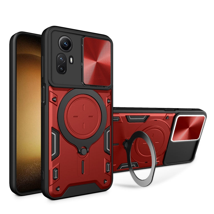 CD Texture Sliding Camshield Magnetic Holder Phone Case