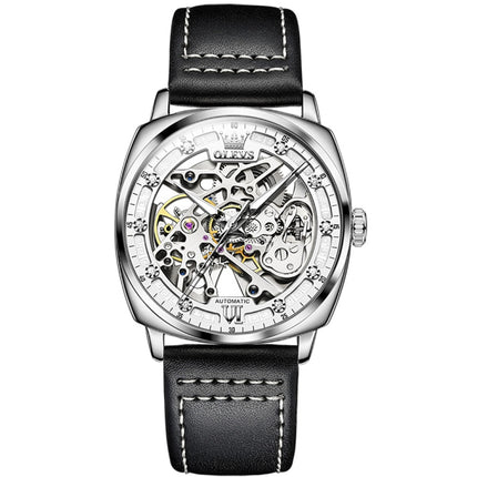 OLEVS 6651 Men Luminous Waterproof Hollow Mechanical Watch