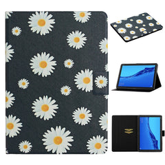 Funda de cuero con tapa horizontal con diseño de flores, ranuras para tarjetas y soporte, para Huawei MediaPad M5 Lite 10.1, para Huawei MediaPad T5, para Lenovo Tab M10, para Lenovo Tab M10 Plus, para Samsung Galaxy Tab A 8.0 2019