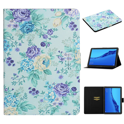 Flower Pattern Horizontal Flip Leather Case with Card Slots & Holder