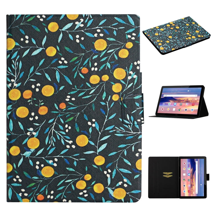 Funda de cuero con tapa horizontal con diseño de flores, ranuras para tarjetas y soporte, para Huawei MediaPad M5 Lite 10.1, para Huawei MediaPad T5, para Lenovo Tab M10, para Lenovo Tab M10 Plus, para Samsung Galaxy Tab A 8.0 2019