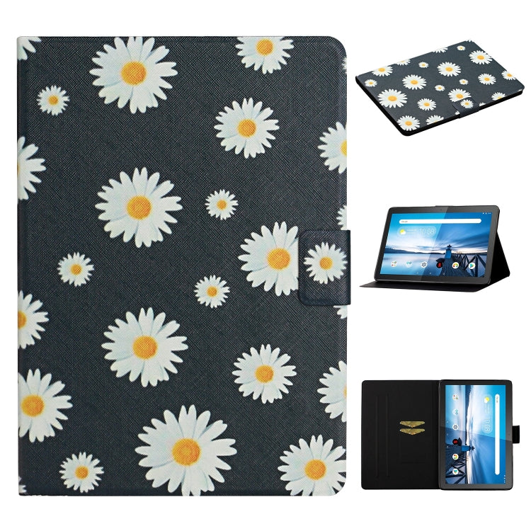 Funda de cuero con tapa horizontal con diseño de flores, ranuras para tarjetas y soporte, para Huawei MediaPad M5 Lite 10.1, para Huawei MediaPad T5, para Lenovo Tab M10, para Lenovo Tab M10 Plus, para Samsung Galaxy Tab A 8.0 2019