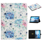 For Lenovo Tab M10 / Blue Flower On White