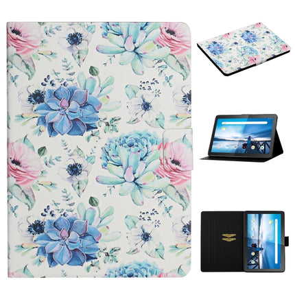 Flower Pattern Horizontal Flip Leather Case with Card Slots & Holder