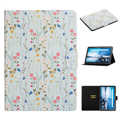 Flower Pattern Horizontal Flip Leather Case with Card Slots & Holder, For Huawei MediaPad M5 lite 10.1, For Huawei MediaPad T5, For Lenovo Tab M10, For Lenovo Tab M10 Plus, For Samsung Galaxy Tab A 8.0 2019