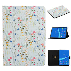 Flower Pattern Horizontal Flip Leather Case with Card Slots & Holder, For Huawei MediaPad M5 lite 10.1, For Huawei MediaPad T5, For Lenovo Tab M10, For Lenovo Tab M10 Plus, For Samsung Galaxy Tab A 8.0 2019