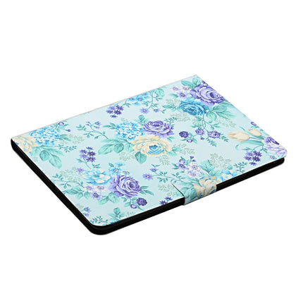 Horizontale Klapphülle aus Leder mit Blumenmuster, Kartenfächern und Halter, für Samsung Galaxy Tab A 10.1 (2019), für Samsung Galaxy Tab S5e T720, für Samsung Galaxy Tab S6 Lite, für Samsung Galaxy Tab S6, für Amazon Kindle Fire 7 (2019)