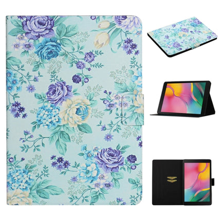 Horizontale Klapphülle aus Leder mit Blumenmuster, Kartenfächern und Halter, für Samsung Galaxy Tab A 10.1 (2019), für Samsung Galaxy Tab S5e T720, für Samsung Galaxy Tab S6 Lite, für Samsung Galaxy Tab S6, für Amazon Kindle Fire 7 (2019)