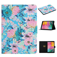 Flower Pattern Horizontal Flip Leather Case with Card Slots & Holder, For Huawei MediaPad M5 lite 10.1, For Huawei MediaPad T5, For Lenovo Tab M10, For Lenovo Tab M10 Plus, For Samsung Galaxy Tab A 8.0 2019