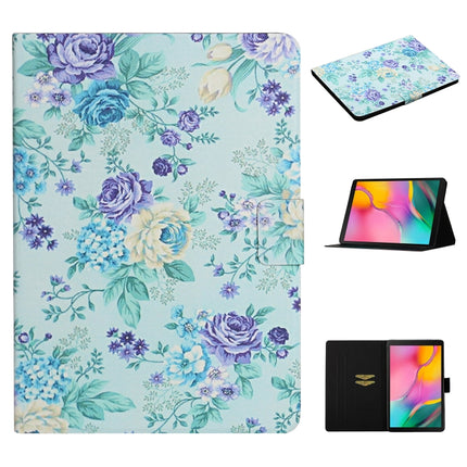 Horizontale Klapphülle aus Leder mit Blumenmuster, Kartenfächern und Halter, für Samsung Galaxy Tab A 10.1 (2019), für Samsung Galaxy Tab S5e T720, für Samsung Galaxy Tab S6 Lite, für Samsung Galaxy Tab S6, für Amazon Kindle Fire 7 (2019)