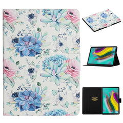 Flower Pattern Horizontal Flip Leather Case with Card Slots & Holder, For Samsung Galaxy Tab A 10.1 (2019), For Samsung Galaxy Tab S5e T720, For Samsung Galaxy Tab S6 Lite, For Samsung Galaxy Tab S6, For Amazon Kindle Fire 7 (2019)