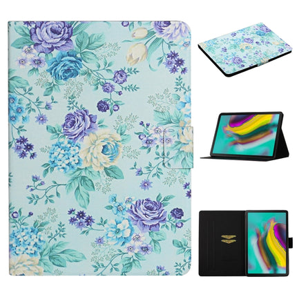 Flower Pattern Horizontal Flip Leather Case with Card Slots & Holder