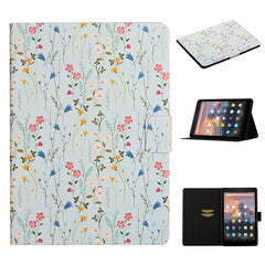 Flower Pattern Horizontal Flip Leather Case with Card Slots & Holder, For Samsung Galaxy Tab A 10.1 (2019), For Samsung Galaxy Tab S5e T720, For Samsung Galaxy Tab S6 Lite, For Samsung Galaxy Tab S6, For Amazon Kindle Fire 7 (2019)