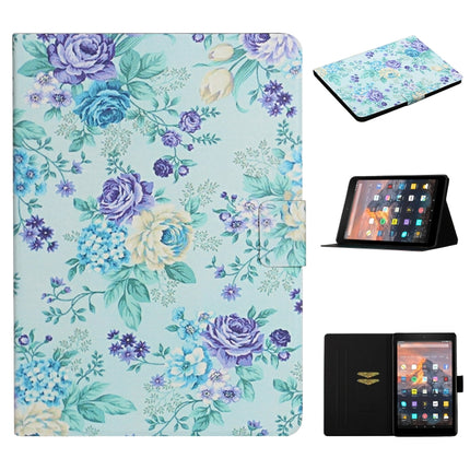 Flower Pattern Horizontal Flip Leather Case with Card Slots & Holder
