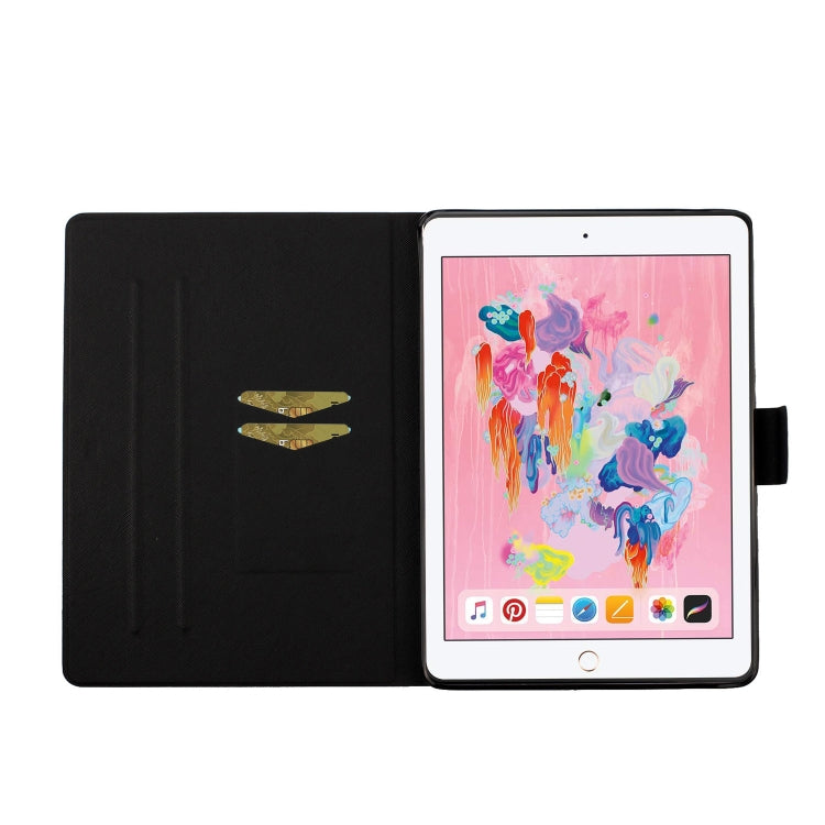 Flower Pattern Horizontal Flip Leather Case with Card Slots & Holder