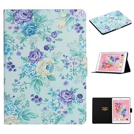 Flower Pattern Horizontal Flip Leather Case with Card Slots & Holder