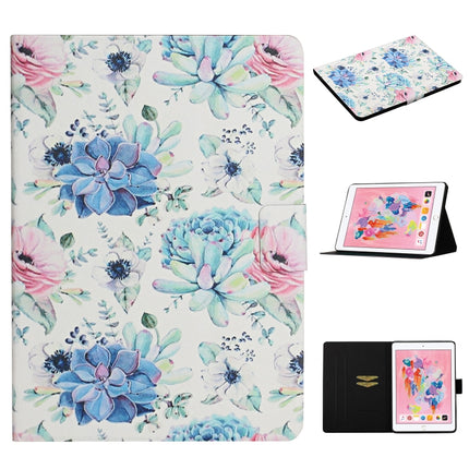 Flower Pattern Horizontal Flip Leather Case with Card Slots & Holder
