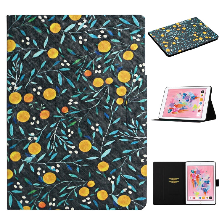 Flower Pattern Horizontal Flip Leather Case with Card Slots & Holder
