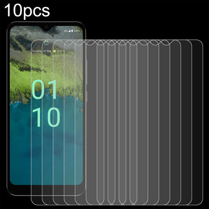 10pcs 0.26mm 9H 2.5D Tempered Glass Film, For Nokia C50 5G, For Nokia C210, For Nokia G310, For Nokia G42, For Nokia C300, For Nokia C110