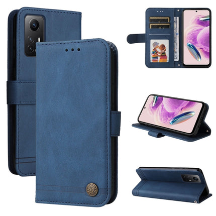 Skin Feel Life Tree Metal Button Leather Phone Case, For Xiaomi Redmi Note 12S 4G