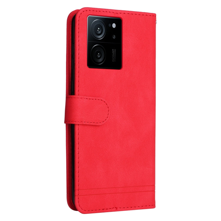 Skin Feel Life Tree Metal Button Leather Phone Case